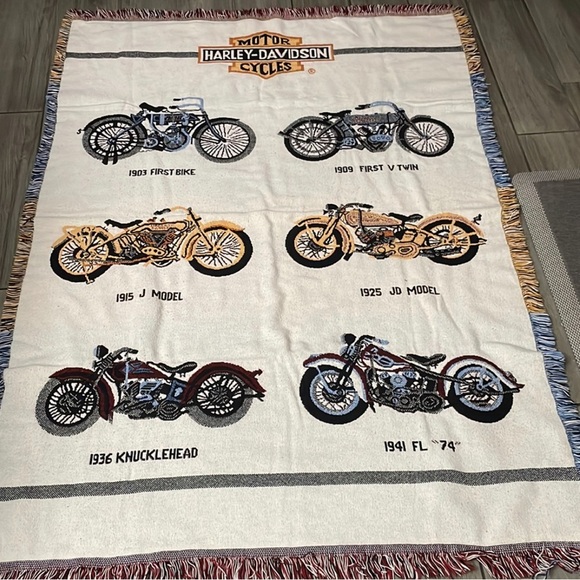 Harley Davidson Blanket Height 68.5" (Over 4ft) Length 48" (4 ft) - Picture 1 of 1